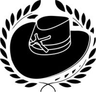 cowboy hat and laurel wreath