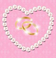 Pearl heart vector illustration background