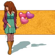 girl with balloons N18