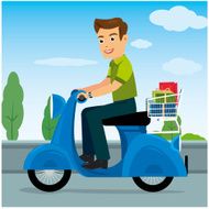 Man driving a motorcycle