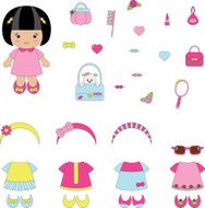 Girlish set of apparel and accessories N2