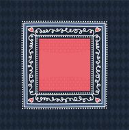 blue background with decorative label