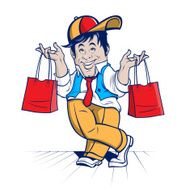 shopping cheerful character