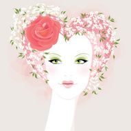 Beautiful girl with heart shaped lips and hair N2