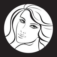 beauty girl face Art vector work illustration
