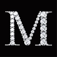 Printdiamond letters with gemstones isolated on black