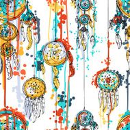 Seamless illustration with dream catchers N9