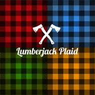 Lumberjack plaid pattern set vector illustration