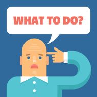 Human and hand - vector concept illustration in flat style