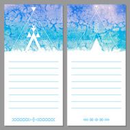 Page templates are notepad leaflets cards Aztec watercolor background