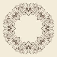 round ornamental frame vector illustration N4