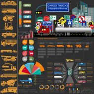 Cargo transportation infographics trucks N8