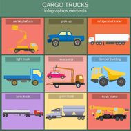 Set of elements cargo transportation trucks N3