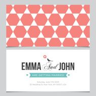 Wedding card back and front with pattern background 04