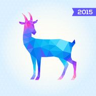 Vector triangle goat New Year card with Abstract geometric background