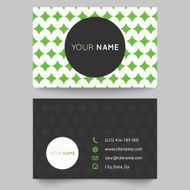 Business card template green and white pattern vector design