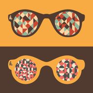 Set of hipster sunglasses with triangles and semicircles