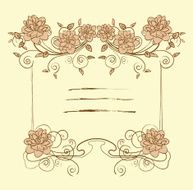 Beautiful delicate frame with floral ornaments Secession