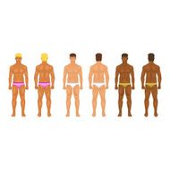 Figure of the standing man in front and behind vector N4