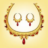 Gold Necklace and earrings