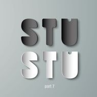 Vector Paper Graphic Alphabet white and black STU