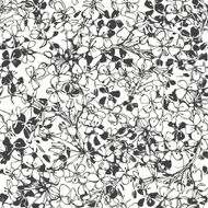 Floral seamless pattern Hand-drawn black and white vector illustration N2