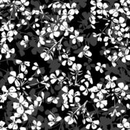 Floral seamless pattern Hand-drawn black and white vector illustration N3