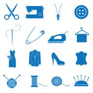 Vector illustrations of sewing-related icons