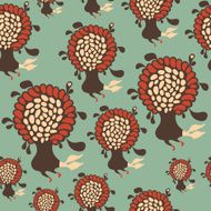 Seamless pattern with colorful flying flowers