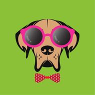 Vector images of a dog wearing glasses N2