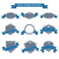 Vector vintage set of labels with ribbons N2