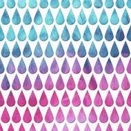 Vector Seamless Pattern with Rain Drops on watercolor background