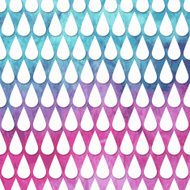 Vector Seamless Pattern with Rain Drops on watercolor background N2