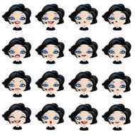 Female avatar manager with headset set of expressions N8