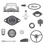 Set of Retro car design vintage element Vector