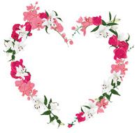Floral ornament heart vector frame