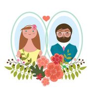 Card with romantic couple