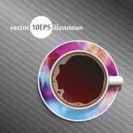 Realistic white cup of coffee with textured background Vector 1 N2