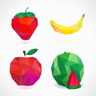 Geometric fruits in style origami