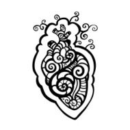 Decorative heart Ethnic pattern N4
