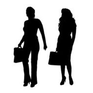 Vector silhouette of a businesswoman N24