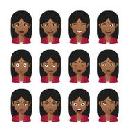 Female indian avatar expression set N2