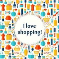 Beauty fashion sale shopping seamless background with flat icons N6