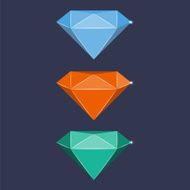 Diamond Icon set vector N3