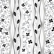 Abstract seamless floral pattern Black and white background