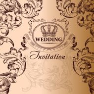 Wedding invitation card in vintage style N4