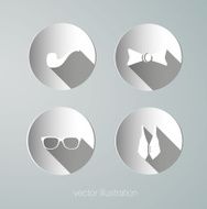 vector paper hipster icons