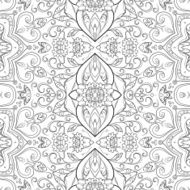 Seamless Outline Floral Pattern N19