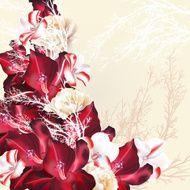 Floral background with vector flowers