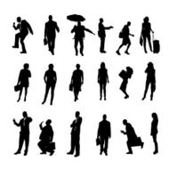 Vector silhouettes of business people N49